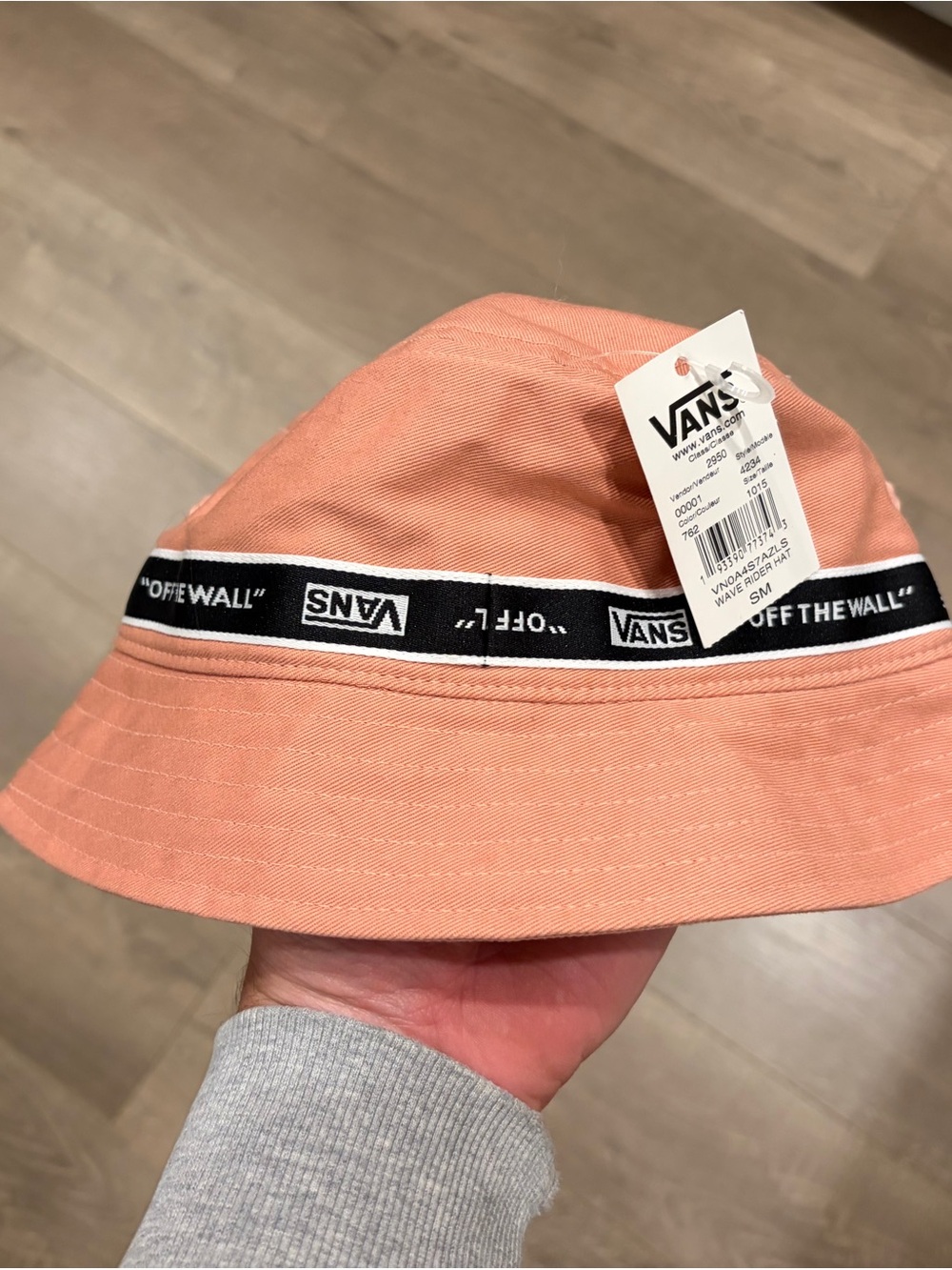 Vans Pink Bucket Hat with Off The Wall Trim